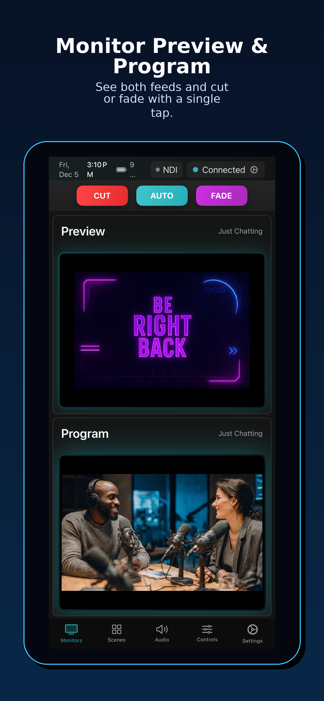 Producer Pad - Monitor Preview and Program